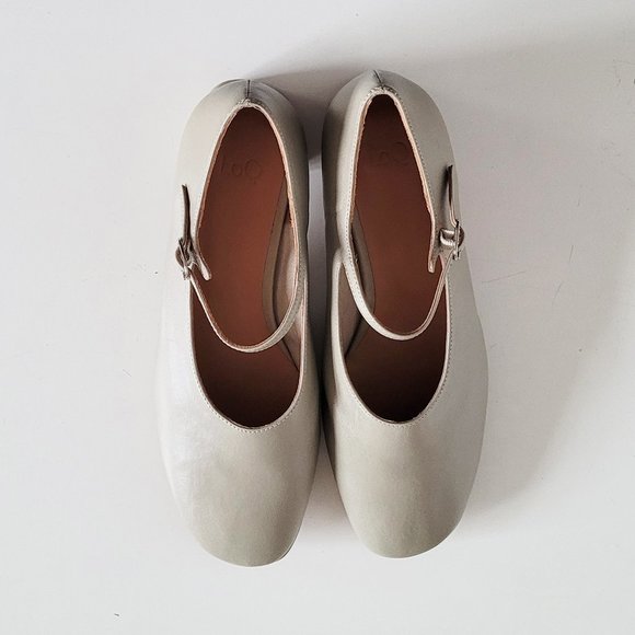 SOLD - LoQ Ema Grey Soft Leather Block Rounded Heel Mary Jane Shoes - Size 37 - Picture 4 of 9